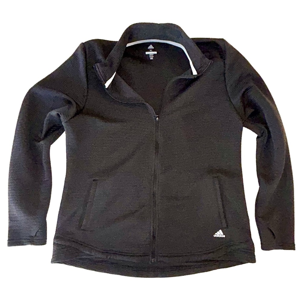 Adidas Black Textured Zip-up Jacket Women's Size XL